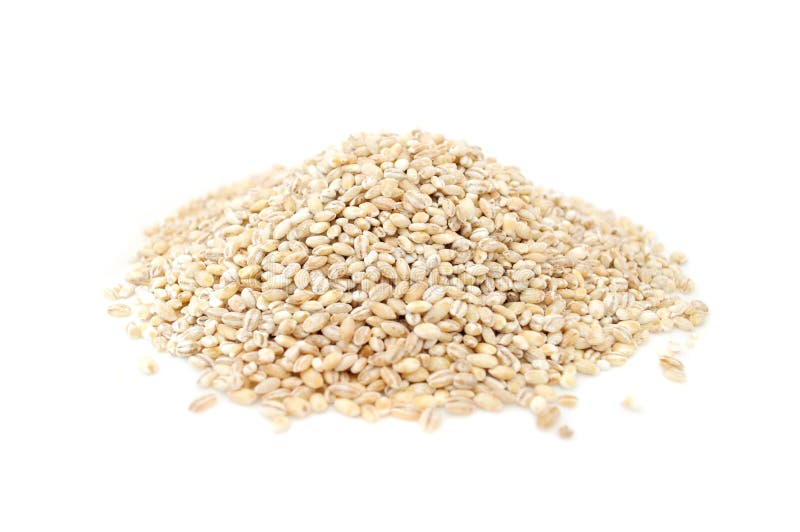 A pile of pearl barley isolated on a white background. A pile of pearl barley isolated on a white background