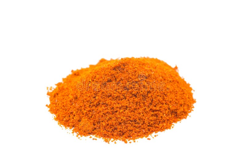 Σωρός της σκόνης πιπεριών του Cayenne καρυκευμάτων στο άσπρο υπόβαθρο στοκ φωτογραφίες με δικαίωμα ελεύθερης χρήσης Σωρός της σκόνης πιπεριών του Cayenne καρυκευμάτων στο άσπρο υπόβαθρο στοκ φωτογραφίες με δικαίωμα ελεύθερης χρήσης