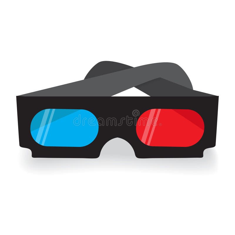 Σύγχρονα 3D γυαλιά κινηματογράφου, επίπεδη σχεδίαση ελεύθερη απεικόνιση δικαιώματος