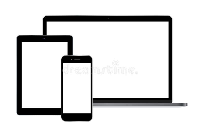 Σύγχρονες smartphone και ταμπλέτα lap-top διανυσματική απεικόνιση