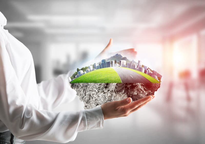 Σύγχρονες έννοιες πόλεων και οικολογίας eco φιλικές στοκ εικόνες με δικαίωμα ελεύθερης χρήσης