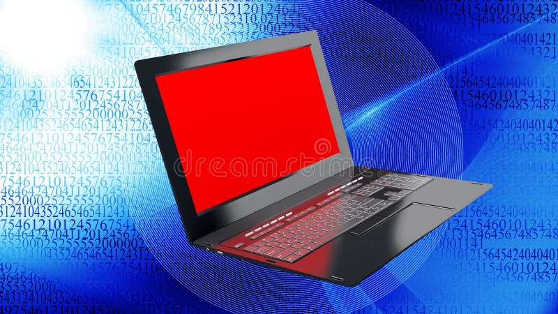 σύγχρονο lap-top καινοτομίας για τη σφαιρική τεχνολογία Διαδικτύου ελεύθερη απεικόνιση δικαιώματος
