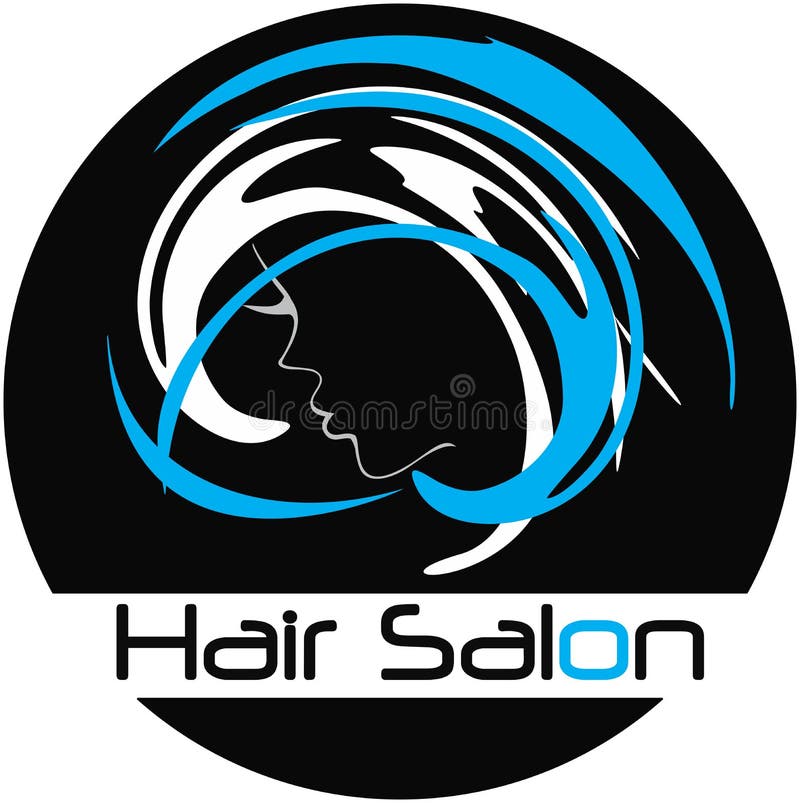 Hair Salon Logo Girl Face with pink and black hair. Hair Salon Logo Girl Face with pink and black hair