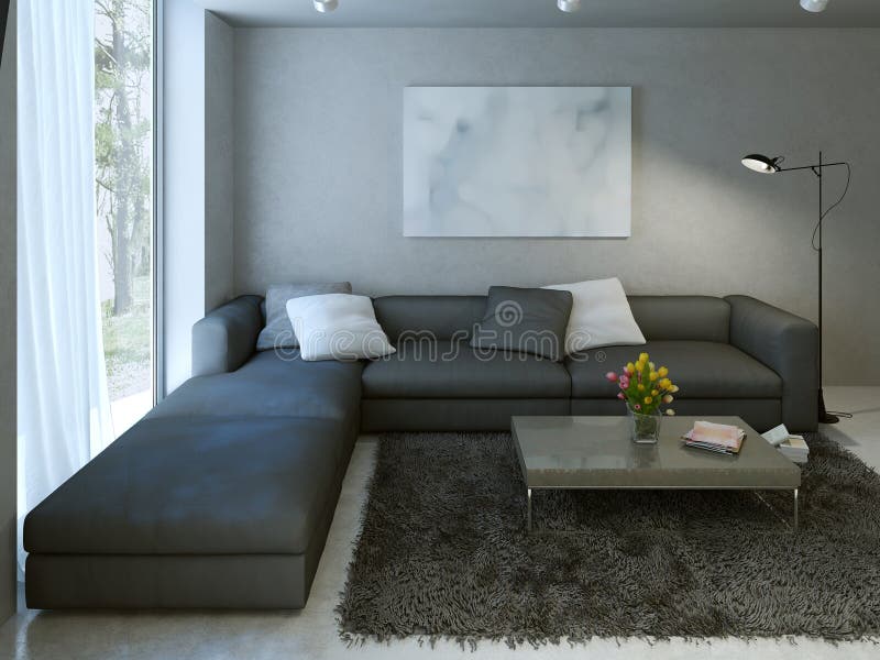 Contemporary living room design. 3d render. Contemporary living room design. 3d render