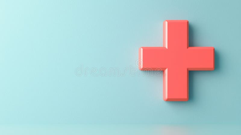 Σύμβολο 3D πρώτων βοηθειών στη λεπτή χρωματική ρύθμιση παστέλ για θέματα υγείας και ασφάλειας απεικόνιση αποθεμάτων