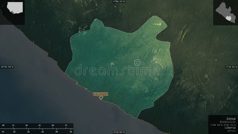 σύνθεση sinoe liberia. ανακούφιση διανυσματική απεικόνιση
