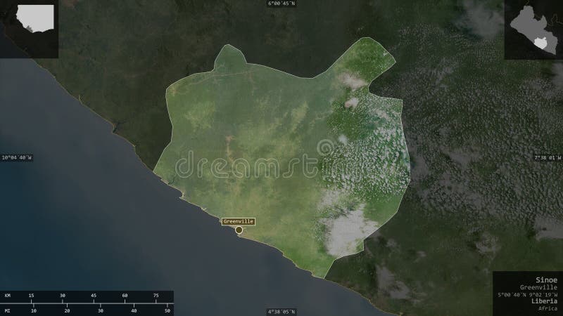 σύνθεση sinoe liberia. δορυφορική απεικόνιση αποθεμάτων