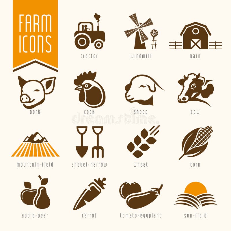 Quality set of icons that can be used for tasks such as farms and butchers. Quality set of icons that can be used for tasks such as farms and butchers.