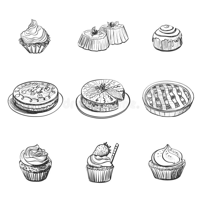 Σύνολο με τα προϊόντα αρτοποιίας, ζύμες, muffins, κέικ απεικόνιση εικονιδίων τροφίμων σχεδίου διανυσματική εσείς απεικόνιση αποθεμάτων Σύνολο με τα προϊόντα αρτοποιίας, ζύμες, muffins, κέικ απεικόνιση εικονιδίων τροφίμων σχεδίου διανυσματική εσείς απεικόνιση αποθεμάτων