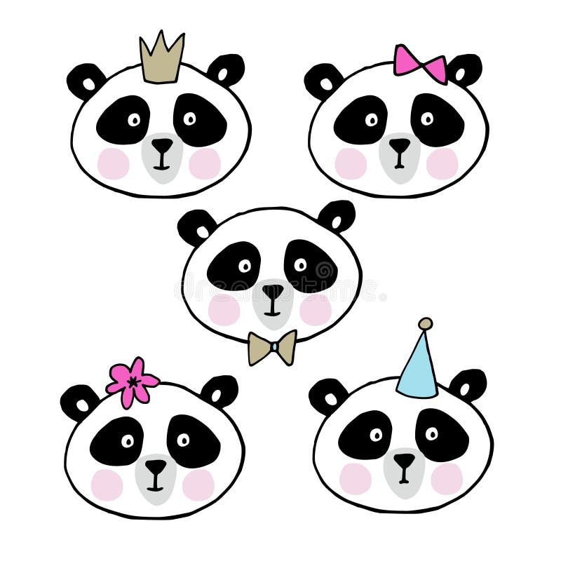 Σύνολο χαριτωμένων γιγαντιαίων pandas Επικεφαλής λίγης συλλογής αρκούδων επίσης corel σύρετε το διάνυσμα απεικόνισης απεικόνιση αποθεμάτων Σύνολο χαριτωμένων γιγαντιαίων pandas Επικεφαλής λίγης συλλογής αρκούδων επίσης corel σύρετε το διάνυσμα απεικόνισης απεικόνιση αποθεμάτων