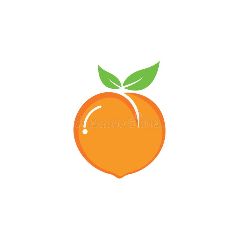 Set of peach fruit logo vector icon concept illustration. Set of peach fruit logo vector icon concept illustration