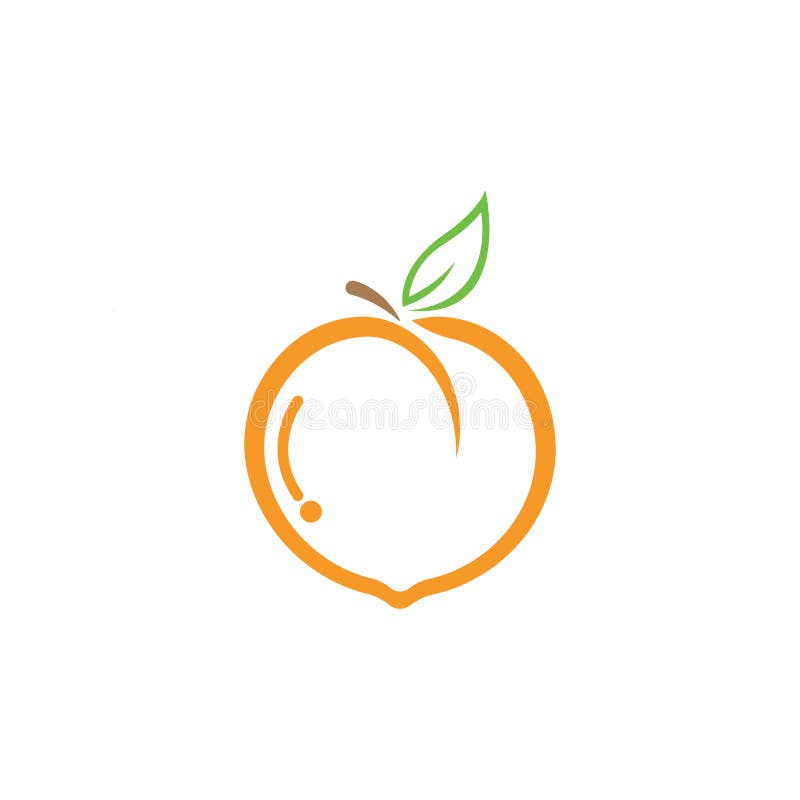 Set of peach fruit logo vector icon concept illustration. Set of peach fruit logo vector icon concept illustration