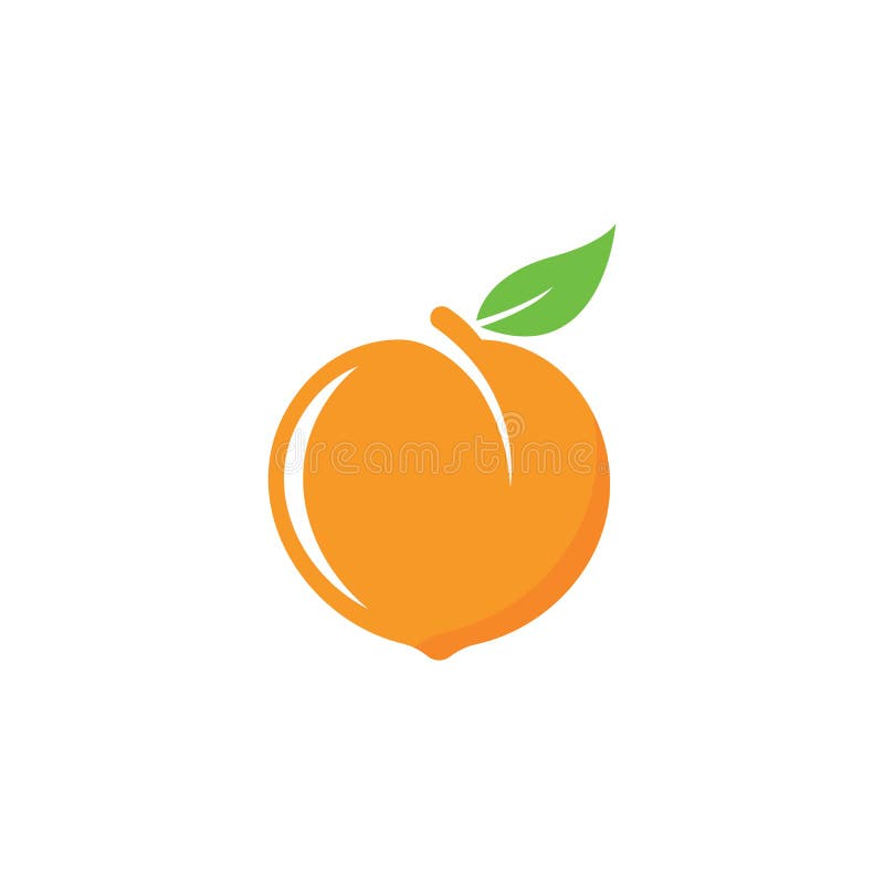 Set of peach fruit logo vector icon concept illustration. Set of peach fruit logo vector icon concept illustration