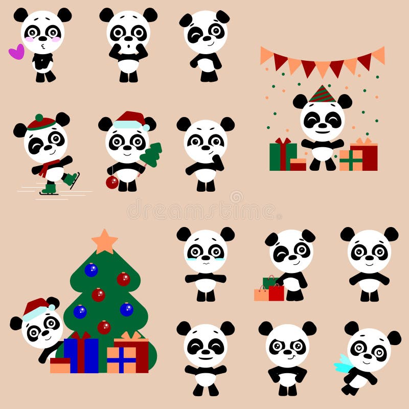 Σύνολο χαριτωμένου χαρακτήρα pandas με τις διαφορετικές συγκινήσεις Διανυσματικός χαρακτήρας panda κινούμενων σχεδίων ελεύθερη απεικόνιση δικαιώματος Σύνολο χαριτωμένου χαρακτήρα pandas με τις διαφορετικές συγκινήσεις Διανυσματικός χαρακτήρας panda κινούμενων σχεδίων ελεύθερη απεικόνιση δικαιώματος