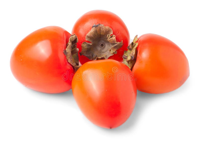 Τέσσερα persimmons κινηματογράφηση σε πρώτο πλάνο που απομονώνεται στοκ εικόνα Τέσσερα persimmons κινηματογράφηση σε πρώτο πλάνο που απομονώνεται στοκ εικόνα