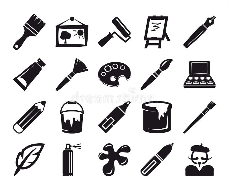 Black icon arts and crafts on a white background. Black icon arts and crafts on a white background