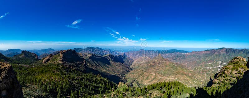 Τα βουνά κυμαίνονται, άποψη από Pico de las Nieves, θλγραν θλθαναρηα, Ισπανία στοκ εικόνες Τα βουνά κυμαίνονται, άποψη από Pico de las Nieves, θλγραν θλθαναρηα, Ισπανία στοκ εικόνες