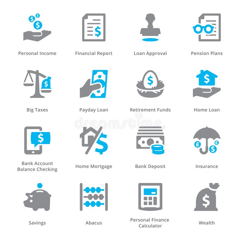 This set contains personal & business finance icons that can be used for designing and developing websites, as well as printed materials and presentations. This set contains personal & business finance icons that can be used for designing and developing websites, as well as printed materials and presentations.