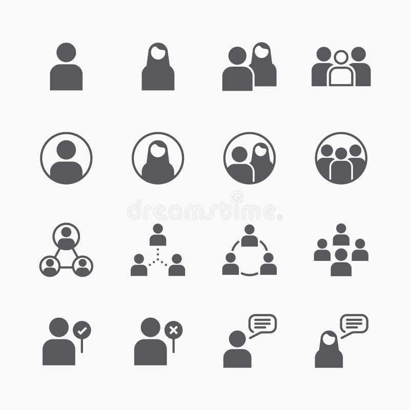 People Icon vector flat line icons set . People Icon vector flat line icons set .