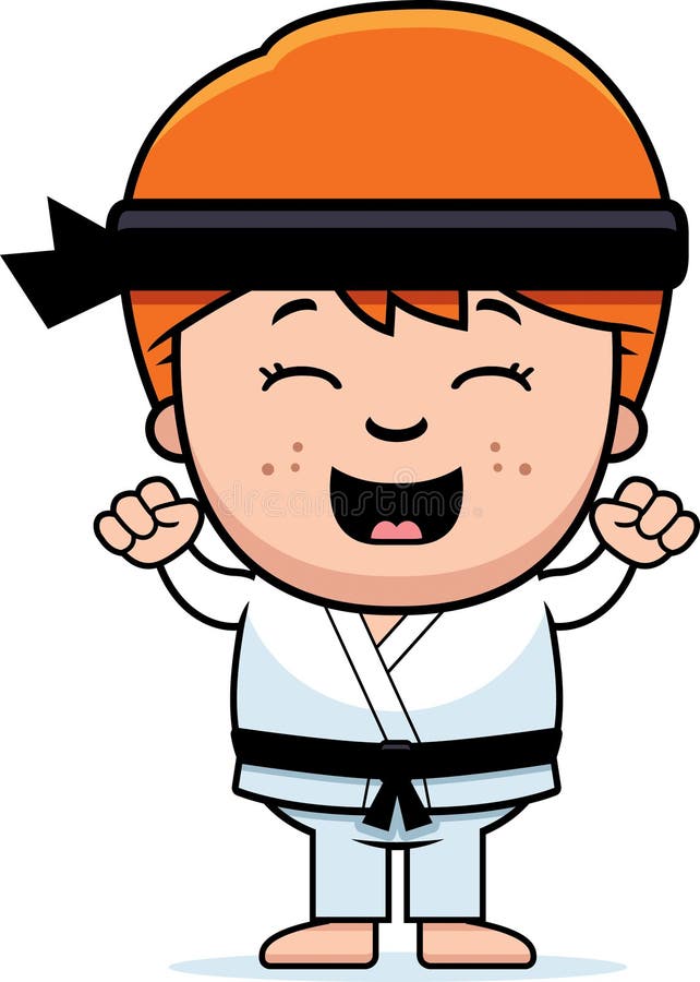 Τα κινούμενα σχέδια Karate Kid γιορτάζουν διανυσματική απεικόνιση