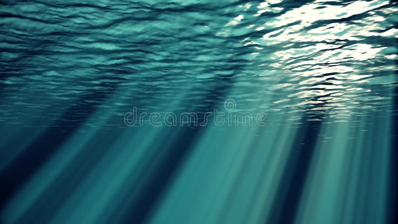 Τα μπλε κύματα, σε αργή κίνηση περιτυλίχτηκαν ωκεάνια επιφάνεια που είδε από το υποβρύχιο uhd, 4k άνευ ραφής ακτίνες βρόχων του φ διανυσματική απεικόνιση