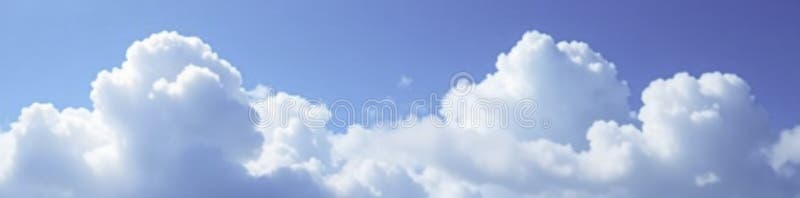 Τα χνουδωτά λευκά σύννεφα στοιβάζονται πάνω σε ένα φωτεινό μπλε φόντο μπλε ελεύθερη απεικόνιση δικαιώματος