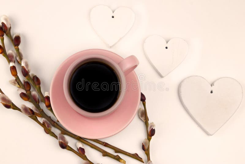 Ταπετσαρία άνοιξη coffe με τη διακόσμηση στοκ φωτογραφίες Ταπετσαρία άνοιξη coffe με τη διακόσμηση στοκ φωτογραφίες