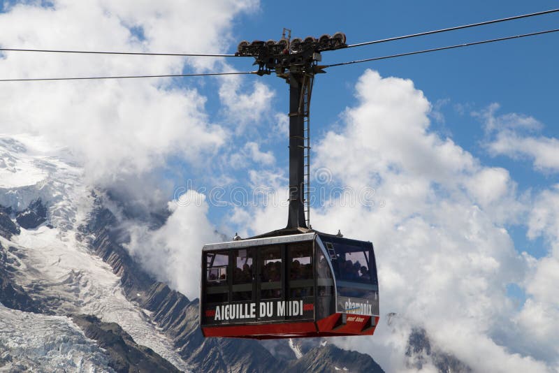 Τελεφερίκ Aiguille du Midi στοκ φωτογραφίες με δικαίωμα ελεύθερης χρήσης