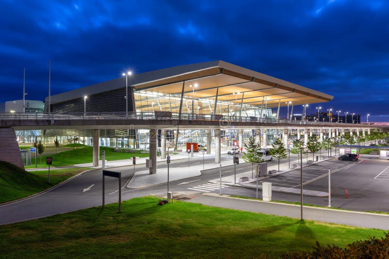 Bergen, Norway - August 17, 2022: Terminal of Bergen Flesland airport BGO in Norway. Bergen, Norway - August 17, 2022: Terminal of Bergen Flesland airport BGO in Norway