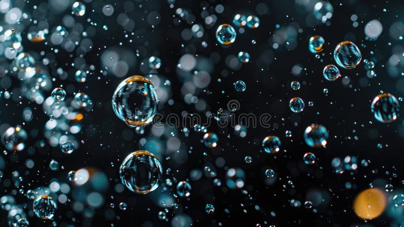 Water bubbles abstract background. Close up. AI generated. Water bubbles abstract background. Close up. AI generated