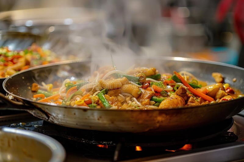 τηγανητό λαχανικό φαγητό στο wok στοκ φωτογραφία με δικαίωμα ελεύθερης χρήσης