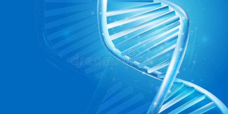 τμήμα διπλού ελικοειδούς dna. μοντέλο λαμπερής δομής dna που κλείνει με μπλε χρώματα.