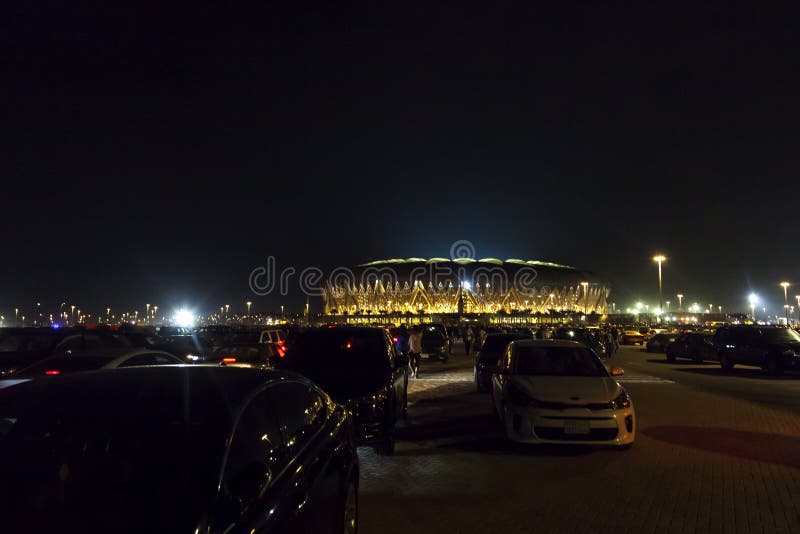 Το Jeddah, τον Οκτώβριο του 2018 της Σαουδικής Αραβίας -16, στάδιο αθλητικών πόλεων βασιλιάδων abdullah είναι κατ' οίκον στο ποδό στοκ φωτογραφία Το Jeddah, τον Οκτώβριο του 2018 της Σαουδικής Αραβίας -16, στάδιο αθλητικών πόλεων βασιλιάδων abdullah είναι κατ' οίκον στο ποδό στοκ φωτογραφία