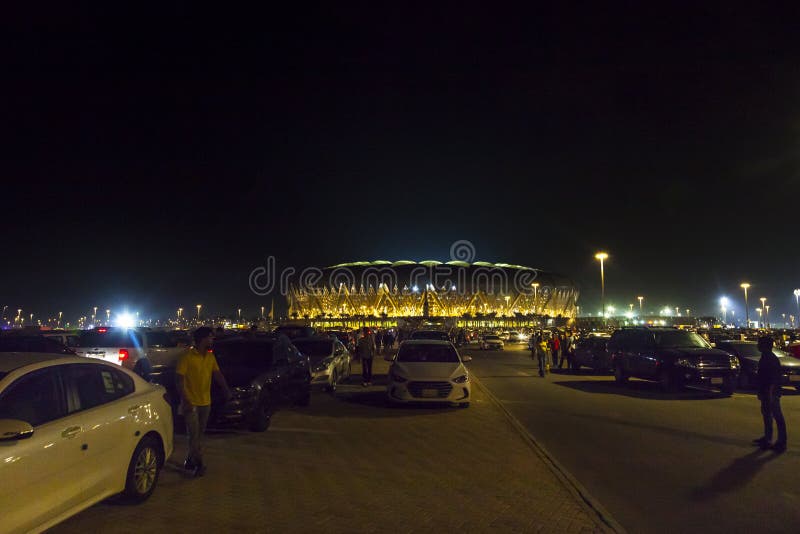 Το Jeddah, τον Οκτώβριο του 2018 της Σαουδικής Αραβίας -16, στάδιο αθλητικών πόλεων βασιλιάδων abdullah είναι κατ' οίκον στο ποδό στοκ εικόνες Το Jeddah, τον Οκτώβριο του 2018 της Σαουδικής Αραβίας -16, στάδιο αθλητικών πόλεων βασιλιάδων abdullah είναι κατ' οίκον στο ποδό στοκ εικόνες