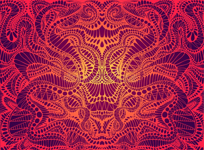 Το Psychedelic trippy ζωηρόχρωμο fractal mandala, φωτεινά κόκκινα, πορτοκαλιά, κίτρινα χρώματα κλίσης περιγράφει, στο σκοτεινό υπ ελεύθερη απεικόνιση δικαιώματος Το Psychedelic trippy ζωηρόχρωμο fractal mandala, φωτεινά κόκκινα, πορτοκαλιά, κίτρινα χρώματα κλίσης περιγράφει, στο σκοτεινό υπ ελεύθερη απεικόνιση δικαιώματος