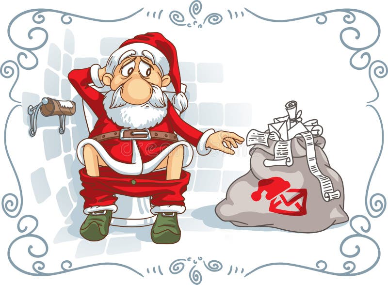 Το Santa είναι στο πρόβλημα ελεύθερη απεικόνιση δικαιώματος Το Santa είναι στο πρόβλημα ελεύθερη απεικόνιση δικαιώματος