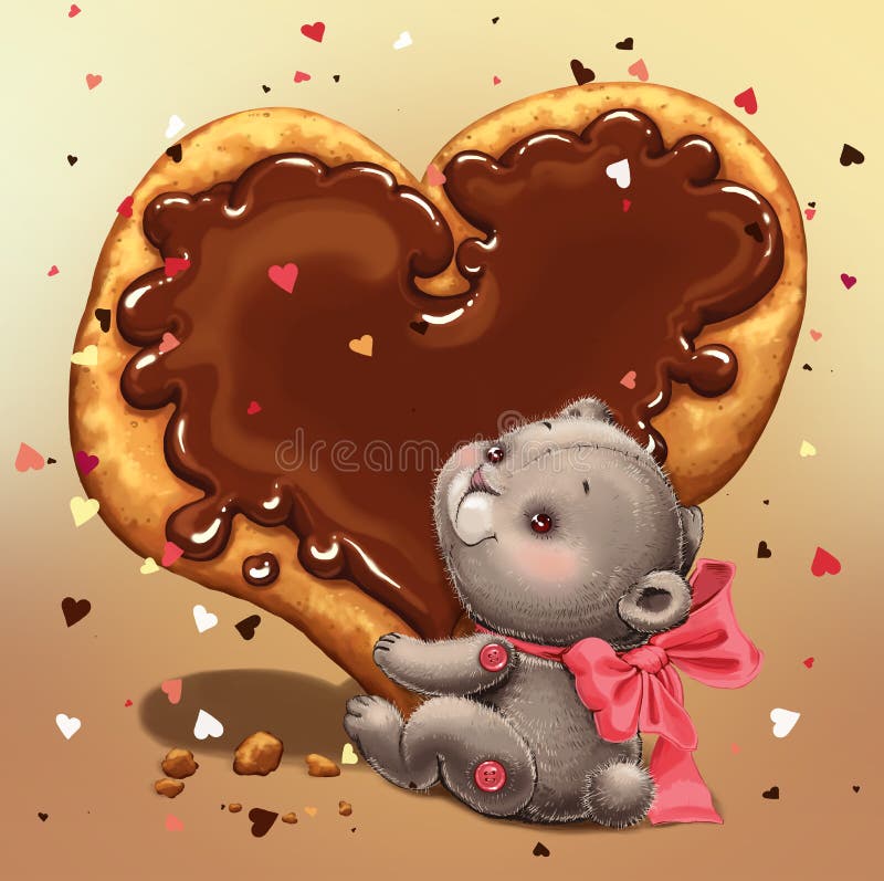 Το Teddy αντέχει με την ημέρα ενός καρτών βαλεντίνου απεικόνιση αποθεμάτων Το Teddy αντέχει με την ημέρα ενός καρτών βαλεντίνου απεικόνιση αποθεμάτων