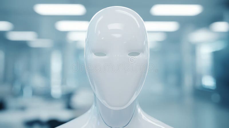 Το ανδροειδές της τεχνητής νοημοσύνης στέκεται σε έναν στείρο λευκό διάδρομο κοιτάζοντας προς το μέλλον του κόσμου στοκ φωτογραφία με δικαίωμα ελεύθερης χρήσης