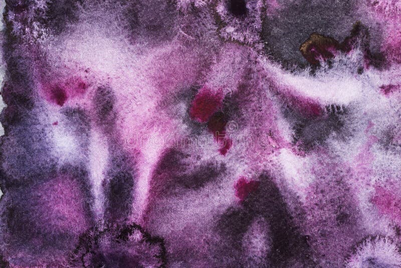 Το αφηρημένο watercolor χρώμα τέχνης ακουαρελών συρμένο χέρι splatter λεκιάζει τα ρόδινα γκρίζα σκοτεινά χρώματα απεικόνιση αποθεμάτων