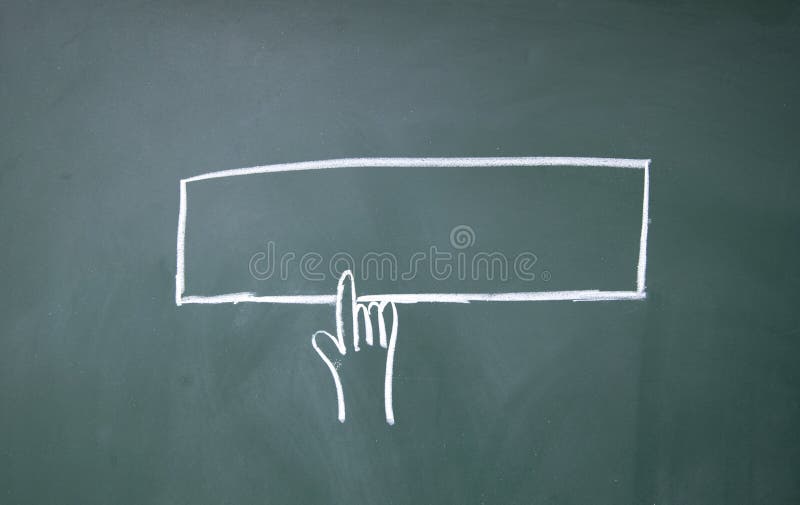 Finger click symbol drawn with chalk on blackboard. Finger click symbol drawn with chalk on blackboard