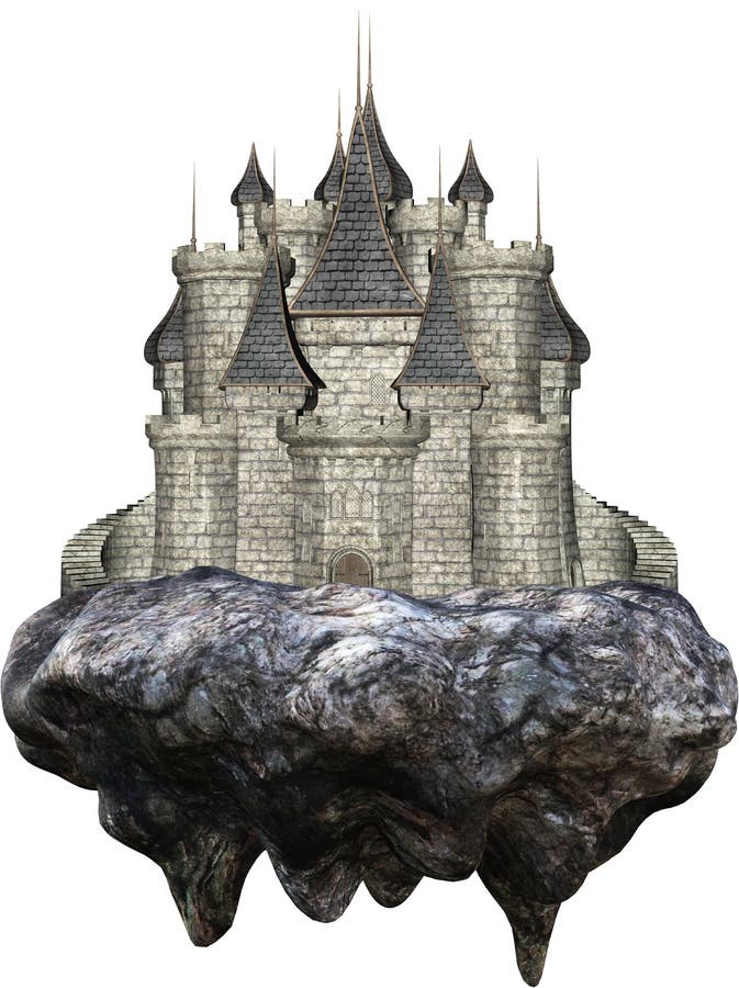 Το επιπλέον πέτρινο μεσαιωνικό Castle που απομονώνεται διανυσματική απεικόνιση Το επιπλέον πέτρινο μεσαιωνικό Castle που απομονώνεται διανυσματική απεικόνιση