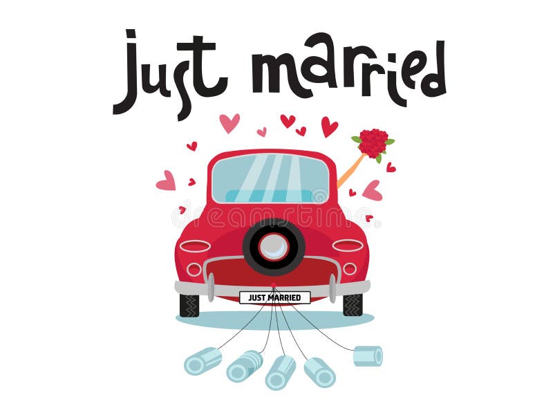 Το ζεύγος Newlywed οδηγεί ένα εκλεκτής ποιότητας μετατρέψιμο αυτοκίνητο για το μήνα του μέλιτος τους με ακριβώς το παντρεμένα σημ ελεύθερη απεικόνιση δικαιώματος Το ζεύγος Newlywed οδηγεί ένα εκλεκτής ποιότητας μετατρέψιμο αυτοκίνητο για το μήνα του μέλιτος τους με ακριβώς το παντρεμένα σημ ελεύθερη απεικόνιση δικαιώματος