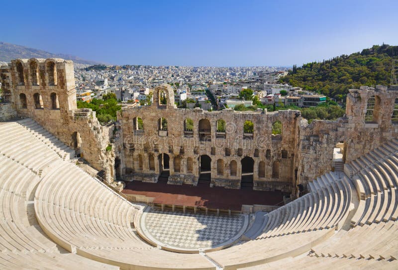 Το θέατρο Odeon στην Αθήνα, Ελλάδα στοκ φωτογραφίες με δικαίωμα ελεύθερης χρήσης