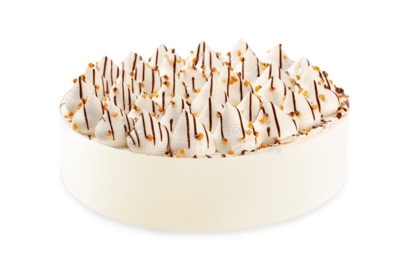 Το κέικ βανίλιας buttercream με το ξύλο καρυδιάς ψεκάζει στοκ φωτογραφία με δικαίωμα ελεύθερης χρήσης Το κέικ βανίλιας buttercream με το ξύλο καρυδιάς ψεκάζει στοκ φωτογραφία με δικαίωμα ελεύθερης χρήσης