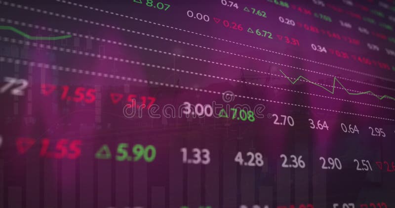 το κινούμενο σχέδιο εμφανίζει ένα φωτεινό ροζ γράφημα, εστιασμένο σε μαύρο φόντο διανυσματική απεικόνιση