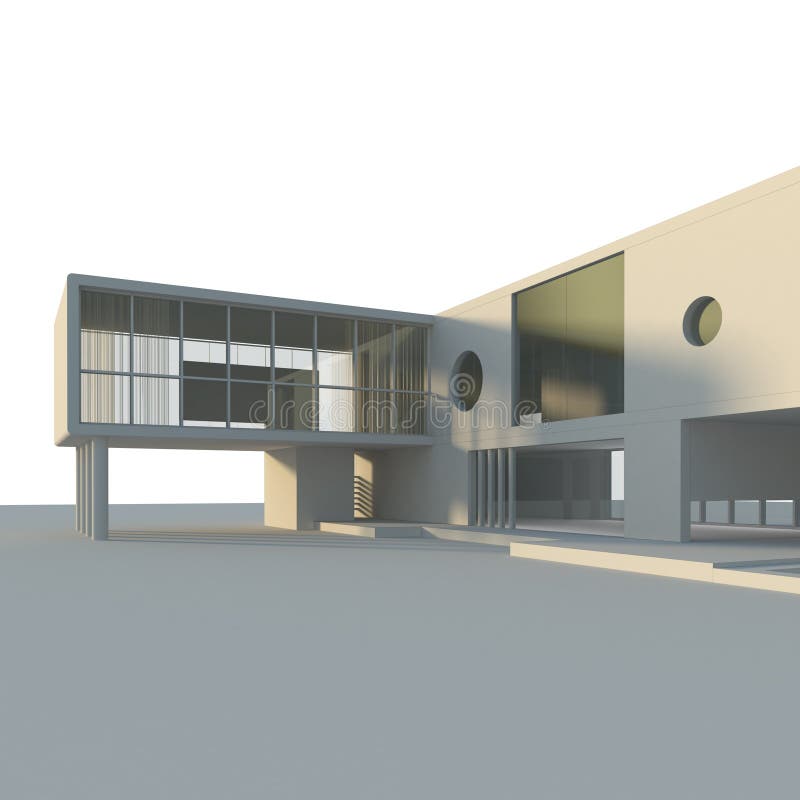 Modern building isolated. High quality 3d render. Modern building isolated. High quality 3d render
