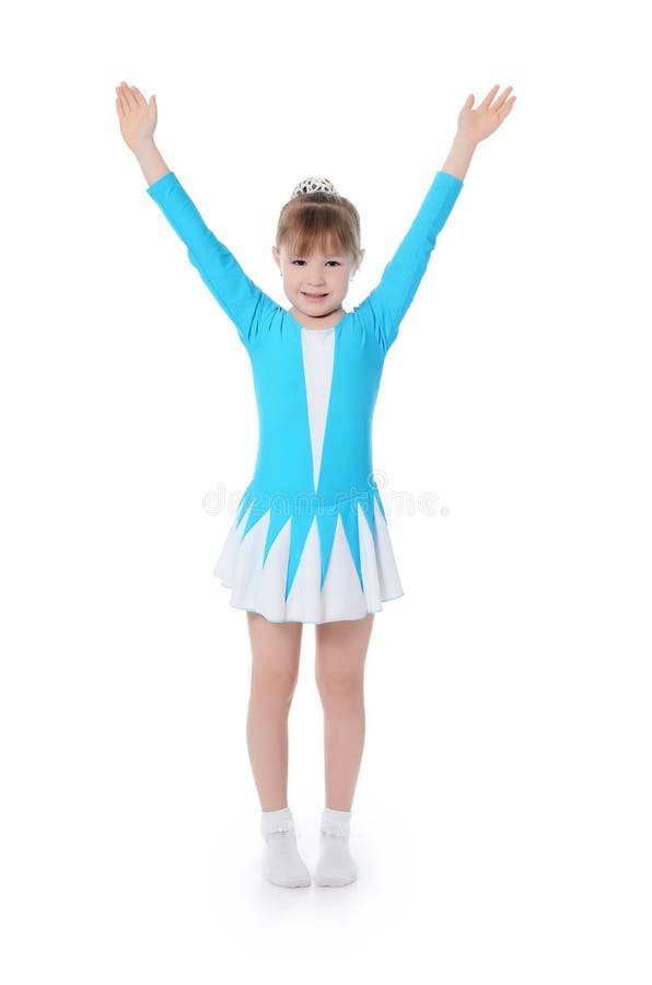 Το μικρό κορίτσι gymnast ασκεί στοκ εικόνες με δικαίωμα ελεύθερης χρήσης