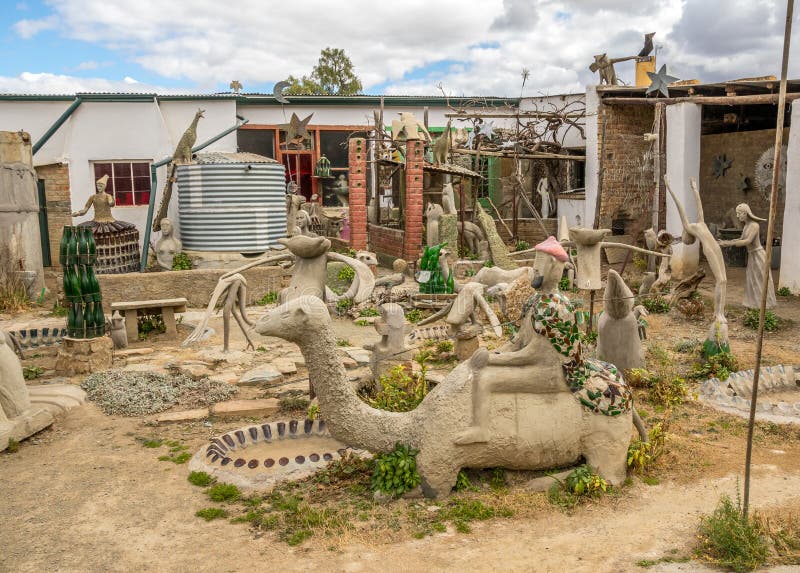 Nieu Bethesda, South Africa - The Owl House Museum in the town came about when the owner Helen Martins turned her house and garden into a visual outsider art environment. Nieu Bethesda, South Africa - The Owl House Museum in the town came about when the owner Helen Martins turned her house and garden into a visual outsider art environment