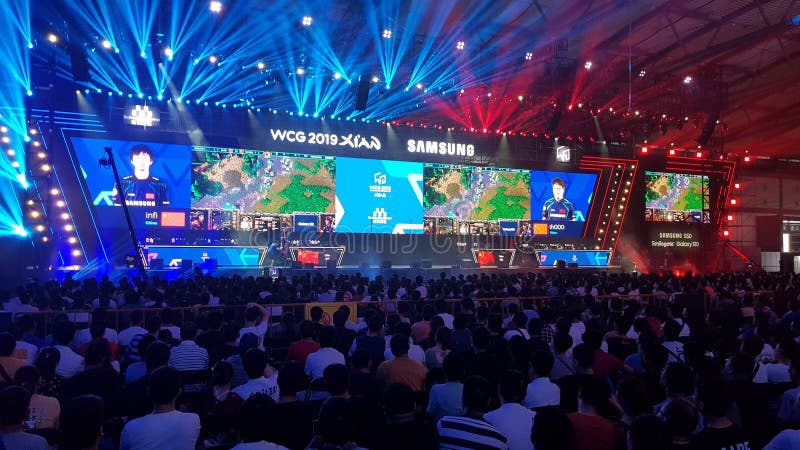 Το ολυμπιακό γεγονός “WCG 2019 παιχνιδιών τυχερού παιχνιδιού eSport των παιχνιδιών παγκόσμιου Cyber σε ΧΙ “, Κίνα στοκ εικόνες με δικαίωμα ελεύθερης χρήσης