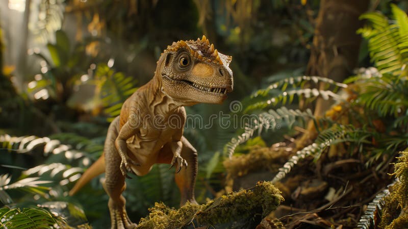 το πακέτο velociraptor μετακινείται κρυφά μέσω πυκνού φέροντος καλυμμένου βούρκου έτοιμου για επικείμενο κυνήγι ελεύθερη απεικόνιση δικαιώματος